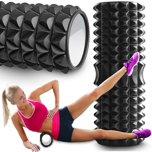 Retoo Rouleau Ajustable pour Massage Fascia, Récupération Musculaire, Compact et Portable pour Entraînement et Étirement