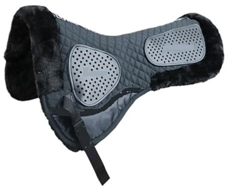 HEUchuan Reitsport-Balance-Pad, Silikon-Anti-Rutsch-Matte, stoßdämpfender Sattel, Anti-Hit-Rücken, bequem und weich für Pferde(Black)
