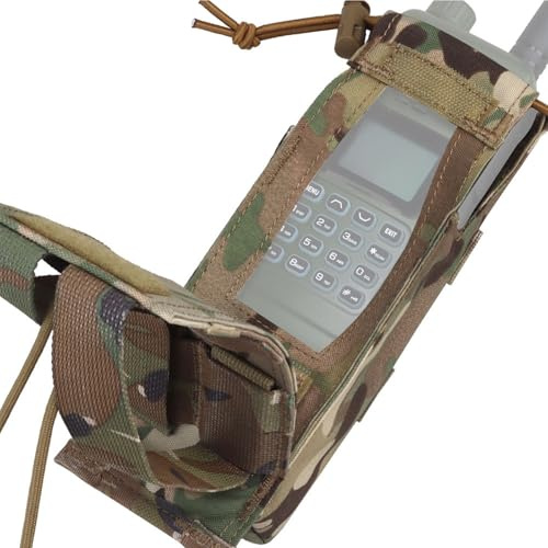 Molle Radio Pouch Airsoft Drop-Down Walkie Talkie Radio Bag Jakt Paintball Taktisk Radio Hållare Pack Kompatibel med PRC 152/148(CP)