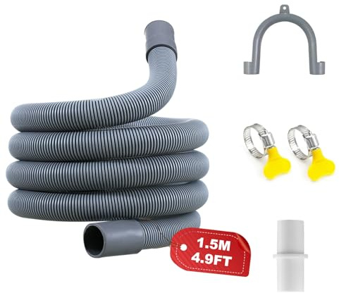 atnayo 1.5M Washing Machine Hose, Thickened PVC Waste Pipe Extension Kit for Washing Machine Dishwasher