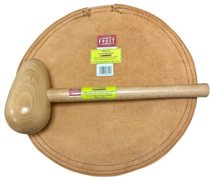 FROST Panel Beating Sandbag & Bossing Mallet Set – 30.4cm Suede Leather Bag, 28cm Teardrop Wooden Mallet | Metal Forming & Automotive Bodywork Tool Kit