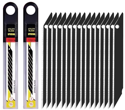 120 Pcs Cuttermesser Ersatzklingen,9mm Cuttermesser Klingen,Carbonstahl Messerklinge, 30 Grad Kattermesserklinge Abbrechklingen für Klein,zum Basteln, Pappe