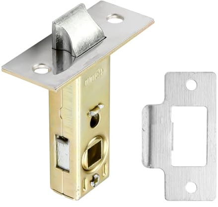 Hopzab 45mm Tubular Latch,Internal Door Mortice Latch with Stainless Steel Panel,Standard Interior Door Lock for Sprung Lever Handles