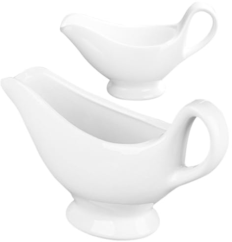 GAROZATION 2 Salseras de Cerámica de Color Blanco Multifunción para Salsas y Condimentos, Ideales para Restaurantes y Barbacoas al Aire Libre, Accesorio Práctico para Cocina