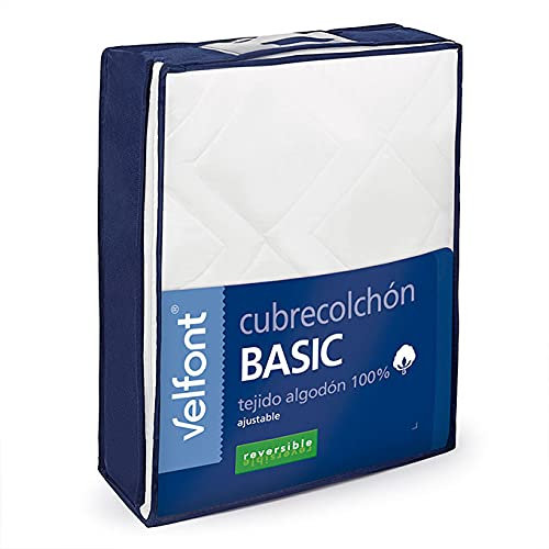 Velfont Cubrecolchón Basic Reversible o Impermeable - 105cm, Reversible