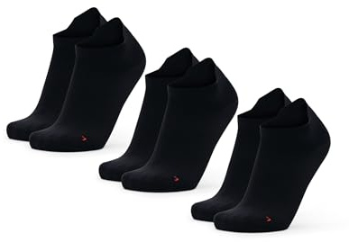 DANISH ENDURANCE Löparstrumpor, Kvinnor & Män Luftiga Strumpor för Gym, Mot blåsor, Låga, Unisex, 3-pack, Svart, 43-47