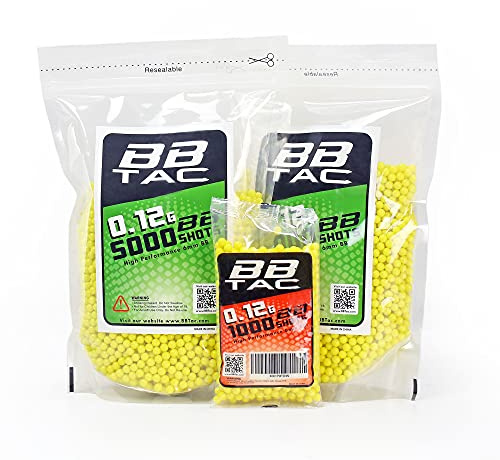 BBTac Airsoft BBS .12g 11,000 Rounds 6mm for Airsoft Guns BB Pellets Ammo 0.12 gram Light Weight