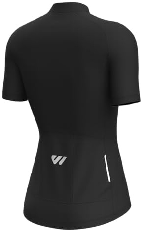 Lo.gas Cycle Shirt Women Bike Jersey with Pockets Bicycle Cycling Shirts Women and Short Sleeve Black