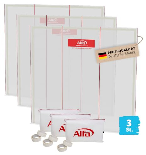 3x Alfa Staubschutzwand 3,3 m x 3,2 m inkl. Klebeband – extrem reißfest | Profi-Qualität - mit Transportbeutel und beiliegendem Klebeband, extrem reißfest, Atmungsaktiver Vliesstoff
