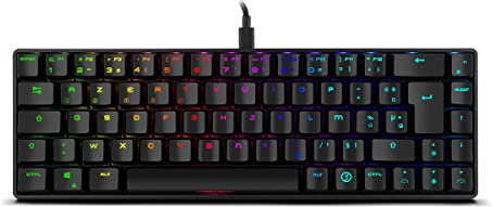 Ozone Gaming Tactical – Mini Clavier Gaming mécanique 65%, Bluetooth et USB, switches Outemu Red, Anti-ghosting, LED RGB, Layout FR, Couleur Noire