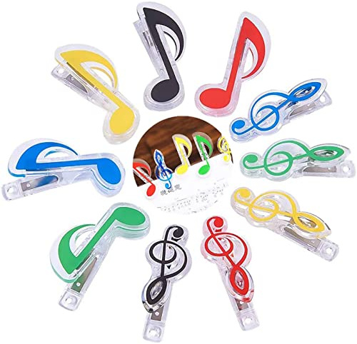 Dekorative Clip,10 Pcs Plastik Noten Klammern,Buch Seite Clip,Notenklammern Musik Clip,Noten Buch Seite Clip,Wäscheklammern Plastik,Music