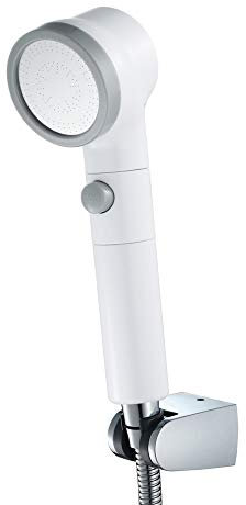 Boyuan Duschkopf Weiß Handbrause Wandmontage Stabhandbrause Duschkopf Wassersparend ABS Handheld Duschbrause Duschkopf Handbrause mit Duschschlauch, Verstellbarer ABS Base,Filter