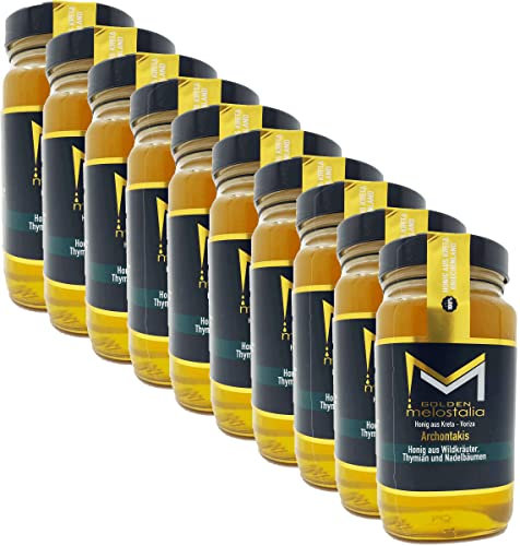 Wildkräuterhonig Golden Melostalia Archontakis 10 x 800g Glas aus Kreta Griechenland