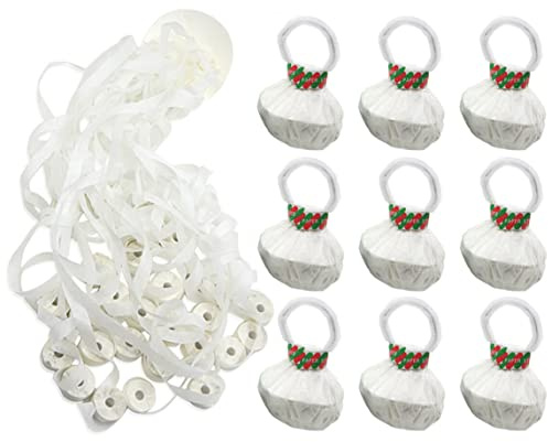 Paquete de 10 serpentinas de mano sin ensuciar, confeti, galletas de papel blancas sin ensuciar, para bodas, celebraciones, graduación, fiestas de cumpleaños