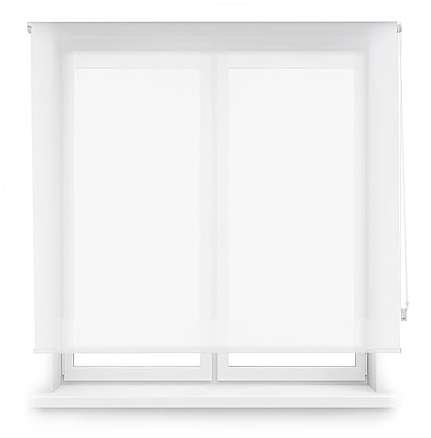 Decorblind | Estor Enrollable Tejido Screen Tamaño: 160x180 - Reducción de Destellos sin Renunciar a la Luz – Estor fácil instalación Pared o Techo – Estor Ventana Color: Blanco