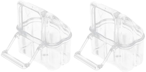 DOITOOL Vogelfutterbehälter Für Papageien Transparent Futterbox Anti-Verstreuung Futterspender Für Wellensittich Kanarienvogel Cockatiel Vogelkäfig Zubehör 3.15X2.36X1.97In