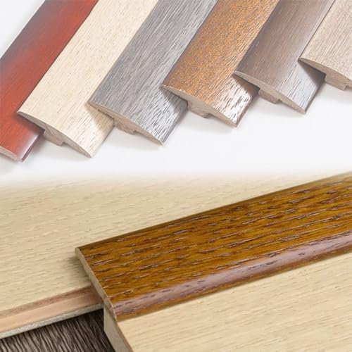 NILZA T-Profil Teppichleisten Holz Übergangsleiste 4cm Breite, Übergangsprofil Bodenbelag Leiste Winkelprofil, Ausgleichsprofil Türleiste 90cm Länge (Color : E)