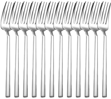 12x UYSAL New Stainless Steel Cutlery Dining Table Forks Pastry Dinner Forks - 16.5cm * 2.3cm…