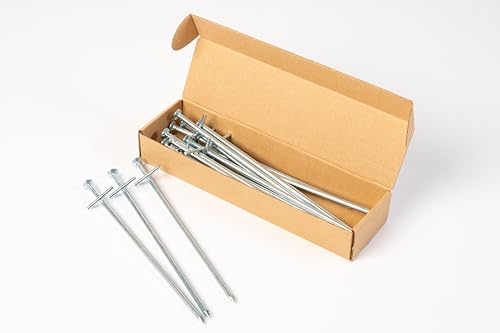 Ogrodzenia Wiklinowe 15 x Ø 6 mm Verzinkt Zeltheringe Länge 230 mm, T Profil, Heringe Camping für Fixierung, Befestigung Erdnägel Stabil Bodenanker aus verzinktem Stahl