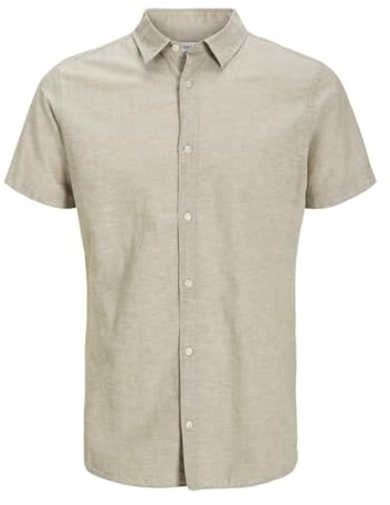 Jack & Jones Jjebreeze SS Sn Chemise à Manches Courtes pour Homme, Vaisselle, XL