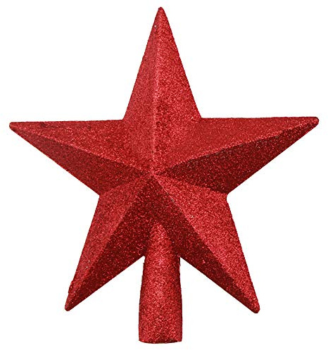 Lpitoy -baumspitze, 20,3 cm Glitzernder Weihnachtsbaumschmuck Für Weihnachtsdekoration, Rote PVC-weihnachtsbaumspitze Für Festivalbedarf