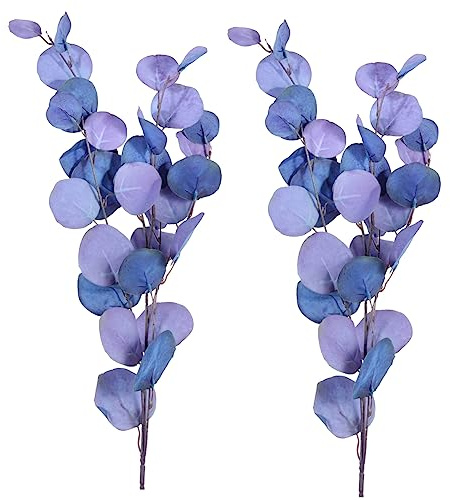HOLIDYOYO 2 Piezas de Hojas de Eucalipto Falsas Tallos Artificiales Ramas Secas Decoración para El Hogar Y La Boda