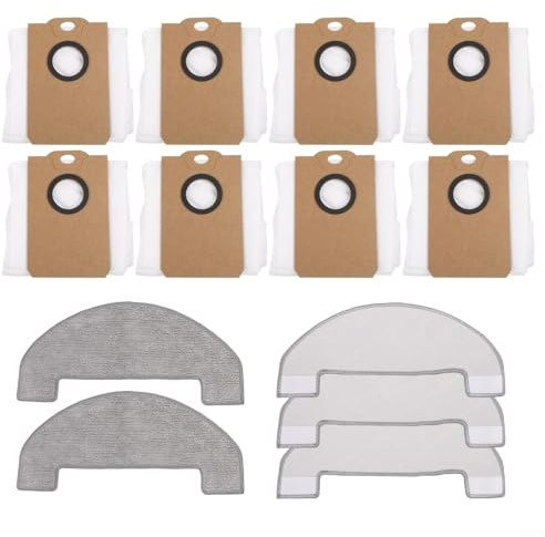 5 trapos de fregona y 8 bolsas de polvo para aspiradora robot MONSGA MS1 MAX, material resistente para mayor durabilidad