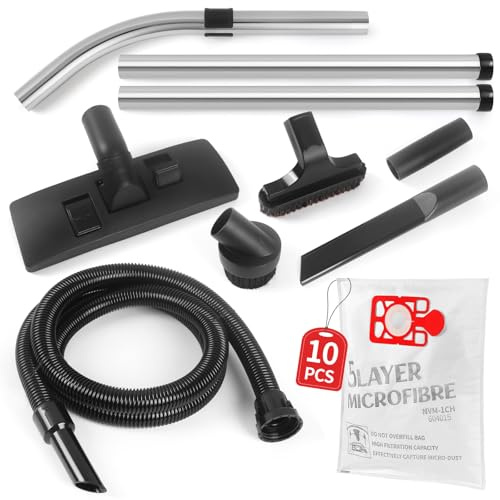 Awinker 10 Packs Hoover Bags with 2.5m Henry Hoover Hose Brush Tool Rods and Other Henry Hoover Attachments Compatible with Numatic Henry Hetty James Basil David Henry Plus, Henry Turbocare