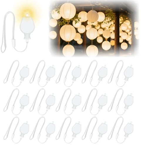 TaimeiMao 15 Stück Warmweiß LED Ballonlichter Mit Bindfaden Mini Led Licht Für Lampions Luftballon Lichter Für Hochzeit, Geburtstag, Halloween, Weihnachten, Partydekoration