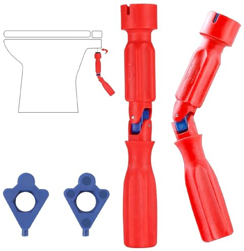 Hiuyavy Toilet Seat Spanner Plumbing Tools, Toilet Seat Tightening Tool, Universal Toilet Seat Installation Key with 1 Replacement Heads for Removal Installation and Repair 10/13/17mm(1 Pack)
