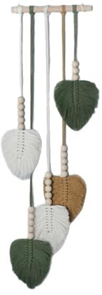 Makramee Wandbehang, Boho Wanddekor, Handgemacht Kunst Gewebte Fensterdeko hängend, Wanddeko für Innen und Außenbereich, Wohnzimmer, Schlafzimmer oder als Geschenkidee