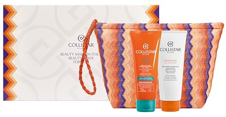 Collistar Cofanetto Regalo Solare, SPF 50+ Crema Protezione Attiva Pelli Ipersensibili 100ml + Balsamo Doposole 100ml, Alta Protezione, Adatto anche ai Bambini, Coral Friendly, Con Pochette