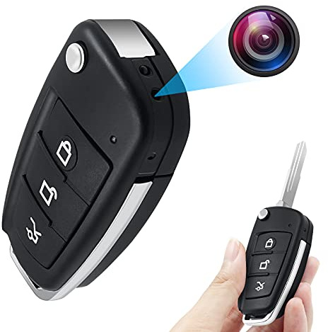 Moruala Mini Cámara Espía, Camara Oculta Llave de Coche, Camaras Espias Camufladas Llavero 1080P HD, Cámara de Seguridad Visión Nocturna Detección de Movimiento