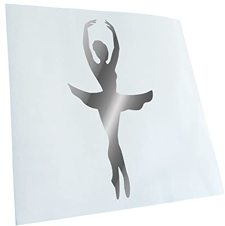 Kiwistar - Autoaufkleber - Chrom - 20x10cm Ballerina Primaballerina - Heckscheibe Auto Aufkleber wetterfest für Kfz LKW Mofa Truck - Sticker außen selbstklebend Tuning Zubehör für Fenster Fahrzeug