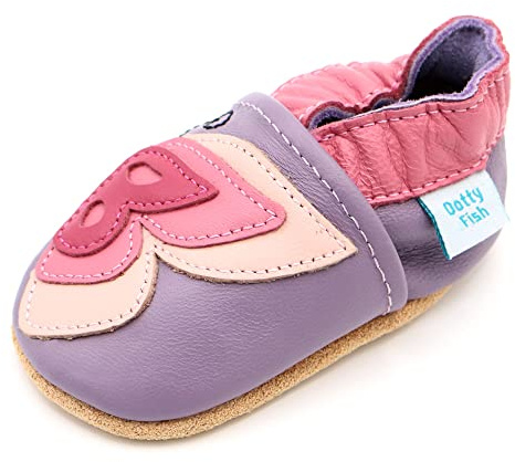 Dotty Fish Chaussures Bébé Premiers Pas Cuir Souple - Papillon 4-5 Ans