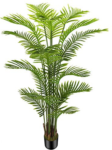 OXLLXO 6ft Artificial Areca Palm Silk Tree(72in) with 18 Trunks Faux Tree and Plastic Nursery Pot, Fake Plant for Office House Farmhouse Living Room Home Decor (Indoor/Outdoor)