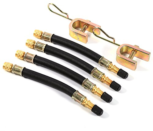 rallonge 4 140mm Extension de valve de pneu en caoutchouc flexible + 2 pinces Rallonge de pneu pour camion Bus Camping-car Roue de voiture Adaptateur de transport de pneu cessoire de rempl ementrallo