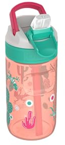 Kambukka - Trinkflasche Kinder - 400 ML - Wasserdicht - Flecken- und Geruchs-resistent - Langlebig und stoßfest - Spülmaschinenfest – Trinkflasche mit Strohhalm- Modell Lagoon Kiss A Frog