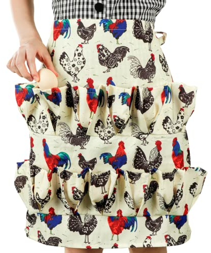 15 Taschen, Eierschürze Frauen Männer Mit, Eierschürze,für Zuhause, Bauernhof, Bauernhaus, Party-Themenveranstaltungen im Freien, 26,77× 20,47 Zoll
