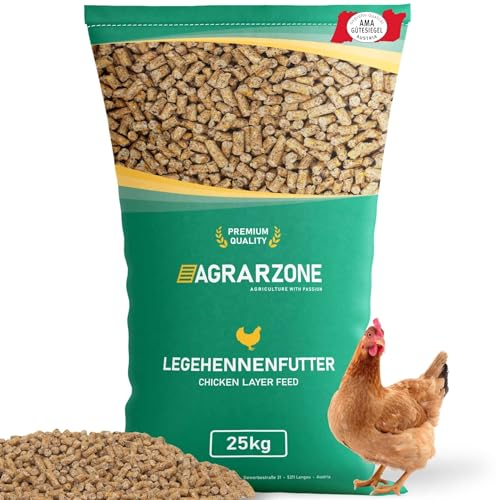 Agrarzone Legehennenfutter Premium 25 kg - Hühnerfutter Pellets 100% Gentechnikfrei - Starke Eierschalen & Hohe Legeleistung - Staubfreies Legefutter für Hühner
