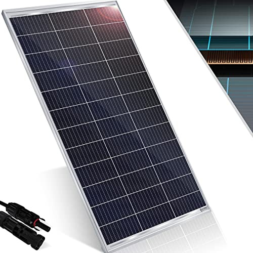 KESSER® Panel Solar Monocristalino Módulo Solar - 165W 18 V para Baterías de 12 V, Fotovoltaico - Célula Solar Sistema Solar para Caravana, Camping, Balcón, Casas de Jardín