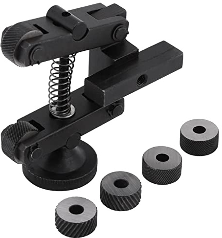 Knurling Knurler Tool Holder Lathe Adjustable Shank with Wheel for Mini Lathe, Durable 45# Carbon Steel, CR15 Wheels