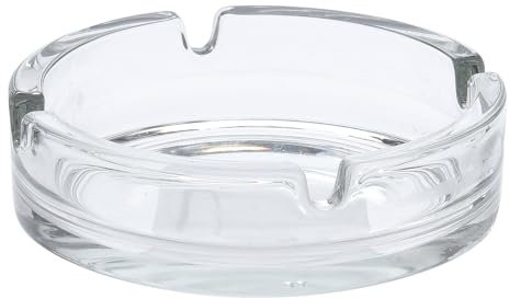 Mojawo Aschenbecher aus Glas Ascher für Haushalt und Gastronomie Glasaschenbecher Ascher für Zigaretten Tischaschenbecher Ø10cm, Mengen:1 Stück