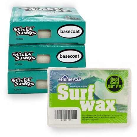 EHOMEA2Z Surfboard Wax Cool Cold Bundle with Sticky Bumps Basecoat Surf Wax Surfboard Surfing Accessories Surfing Wax (4)