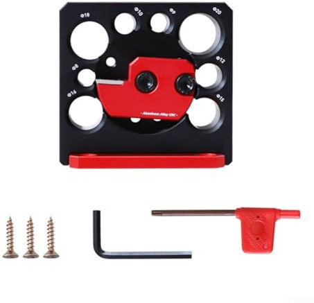 Kit di maschere per tasselli, trapano elettrico fresatura tassello tondo asta strumento ausiliario, 8-20mm CNC lega di alluminio regolabile trapano rotondo elettrico (a)