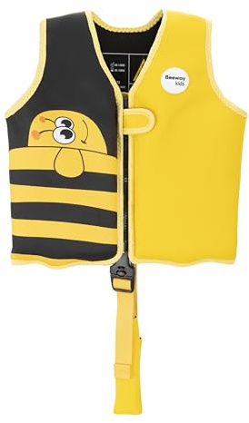 BEEWAY Swim Vest - Swim Jacket for Kids (6-8yrs) / Buoyancy Aid for Swimming with Removeable Floats and Safety Strap & Buckle