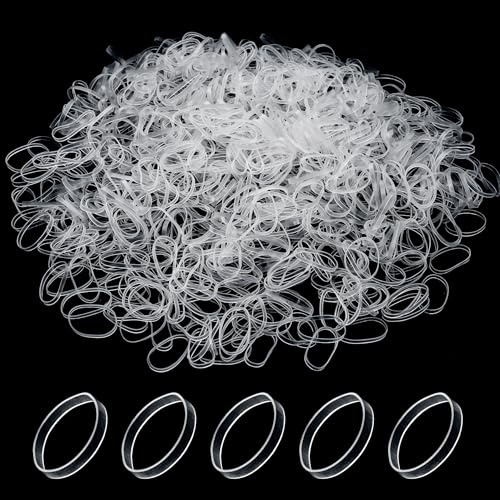 Elastici Trasparenti per Capelli, 1500 pezzi Mini Trasparente Bambina Elastici per Treccine Code e Acconciature Bambini Capelli Trecce