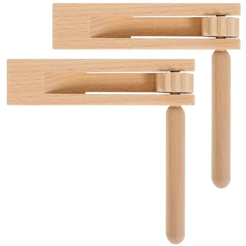 jojofuny 2pcs Wooden Ratchet, Educational Toys, Hand Percussion Instruments for Children, 5.90 x 5.90 x 0.55 Inches