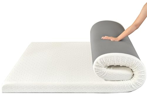 Z-hom Surmatelas 140 x 190, 8 cm, sur Matelas 2 Personnes 140x190, Surmatelas en Mousse à Mémoire de Forme Gel, Évacuation de L'humidité, avec Design Antidérapant et Certification de Sécurité