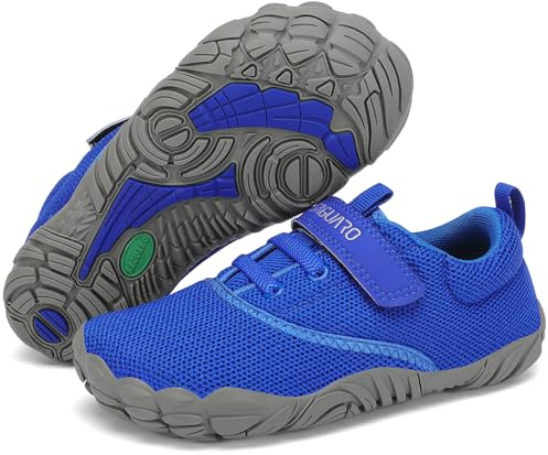 SAGUARO Scarpe Barfoot Bambini Scarpe Minimaliste Ragazzi Ragazze Calzature a Piedi Nudi Comodo e Antiscivolo Scarpette Trail Running, Blu, 30 EU
